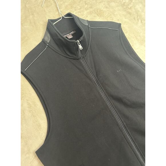 Michael Kors Vest Men’s XL Black Full Zip Cotton Activewear Polyurethane - Picture 2 of 7
